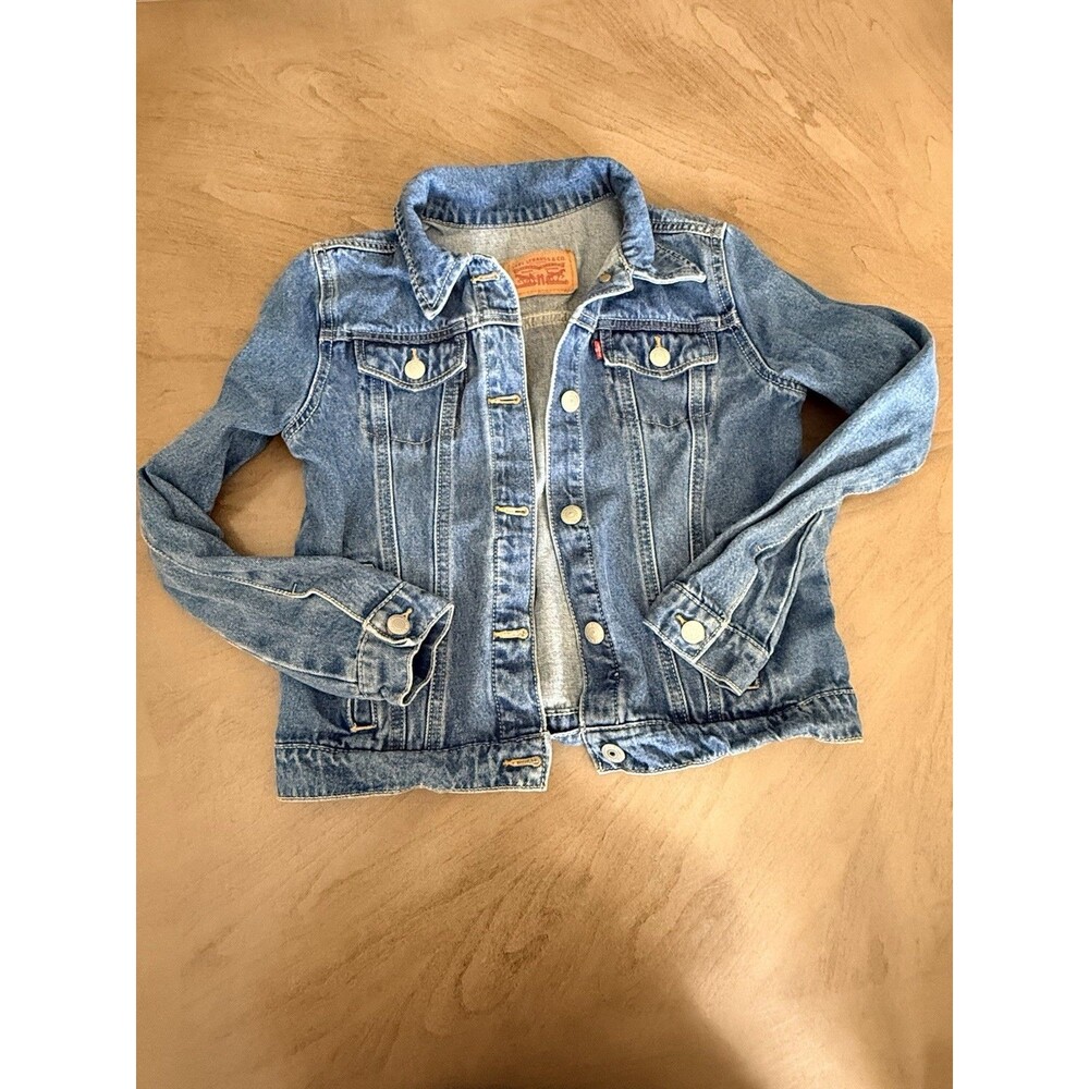 Levi’s Girls Denim Trucker Jacket Blue Size Large 12-13 Years